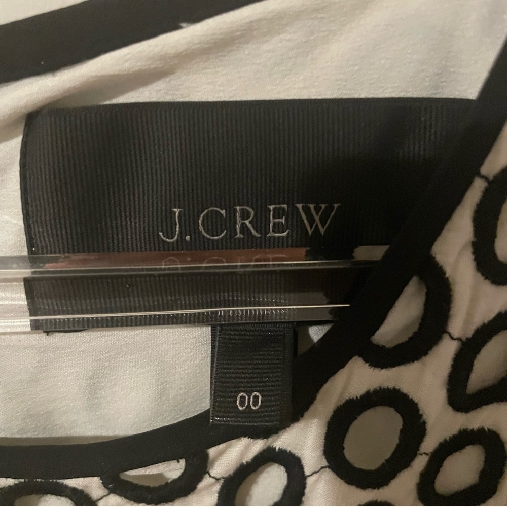 Women's Dress J Crew Black & White A line Punched-out Eyelet Dress Back… - Picture 7 of 8
